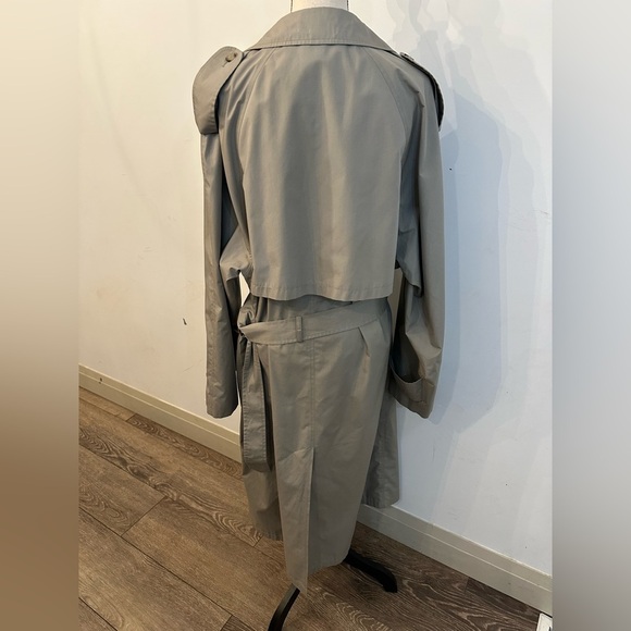 Vintage London Fog Khaki Maxi Trench Coat Plaid lining SZ 42 Regular Unisex EUC - Picture 3 of 10